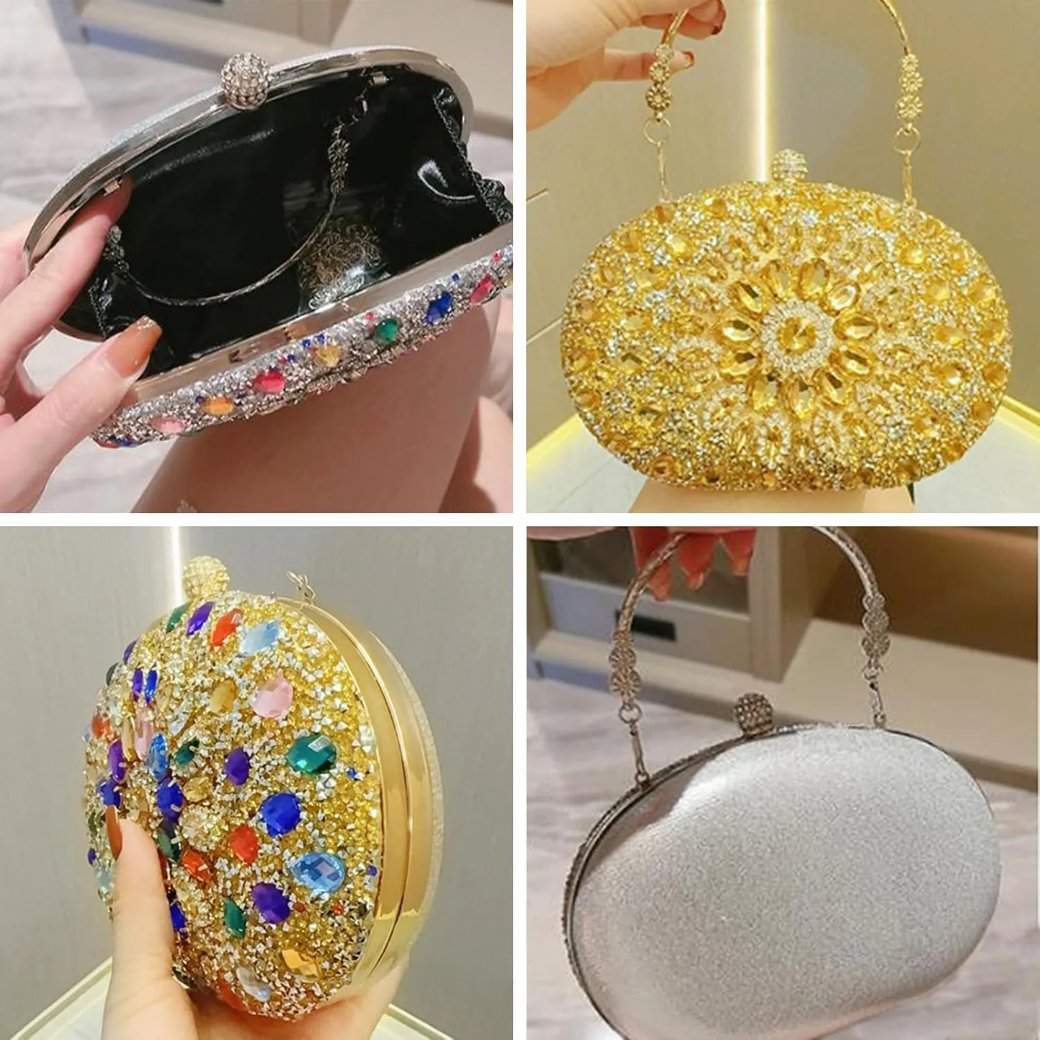 Rhinestone shell bag female evening dress banquet hand bag,hand evening bag
