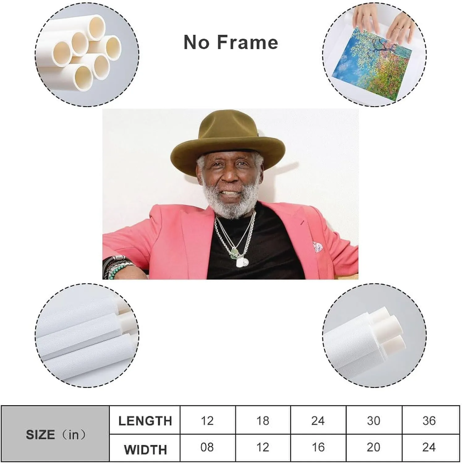 Richard Roundtree Film Cast Poster Poster Cool Artworks Painting Wall Art Canvas Prints Hanging Picture Home Decor Posters Gift Idea 20x30inch(50x75cm)
