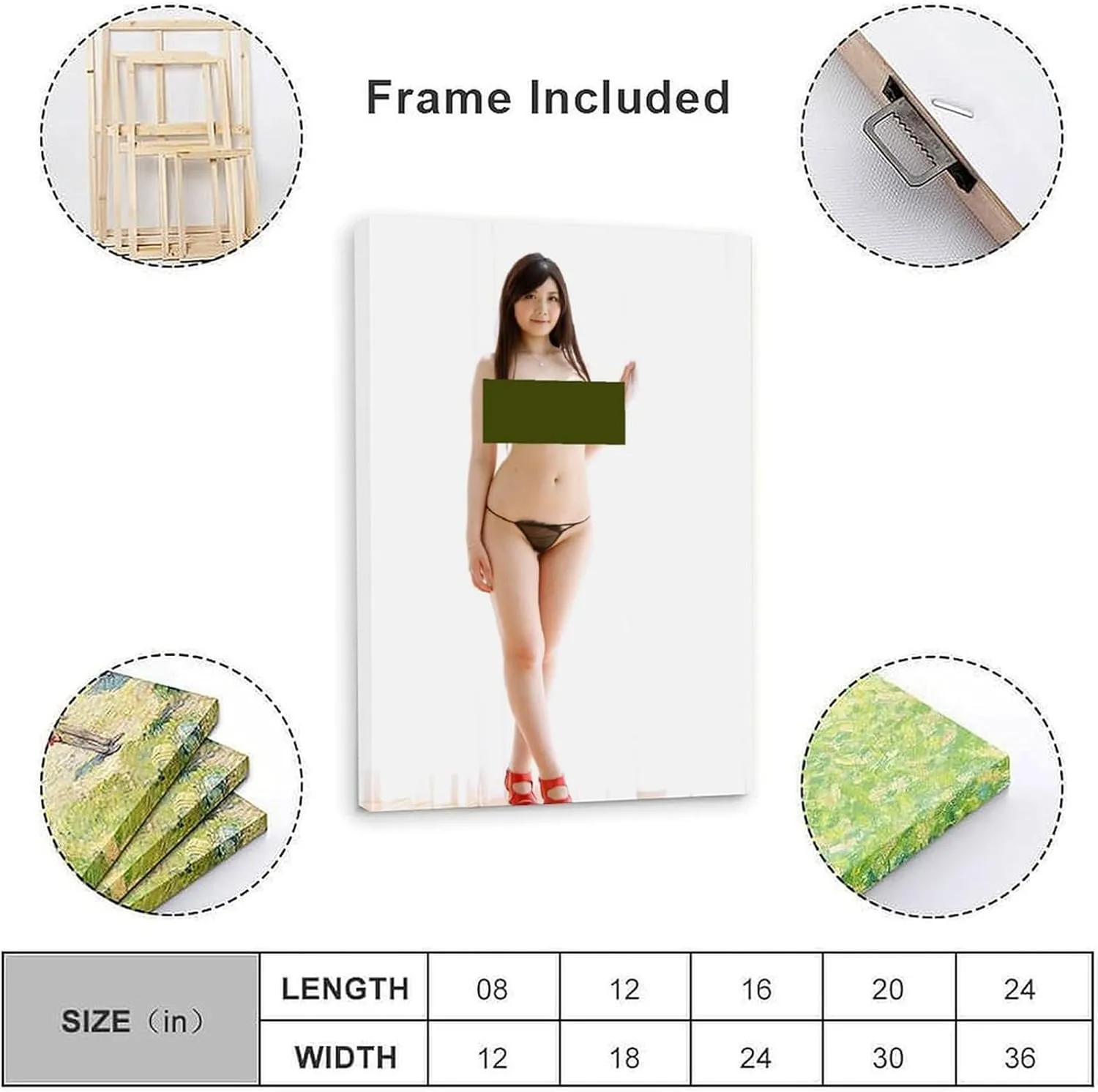 Rie Tachikawa Art Sexy Portrait Poster3Wall Poster Art Canvas Print Living Room Office Bedroom Aesthetic Poster12x18inch(30x45cm) Frame-style