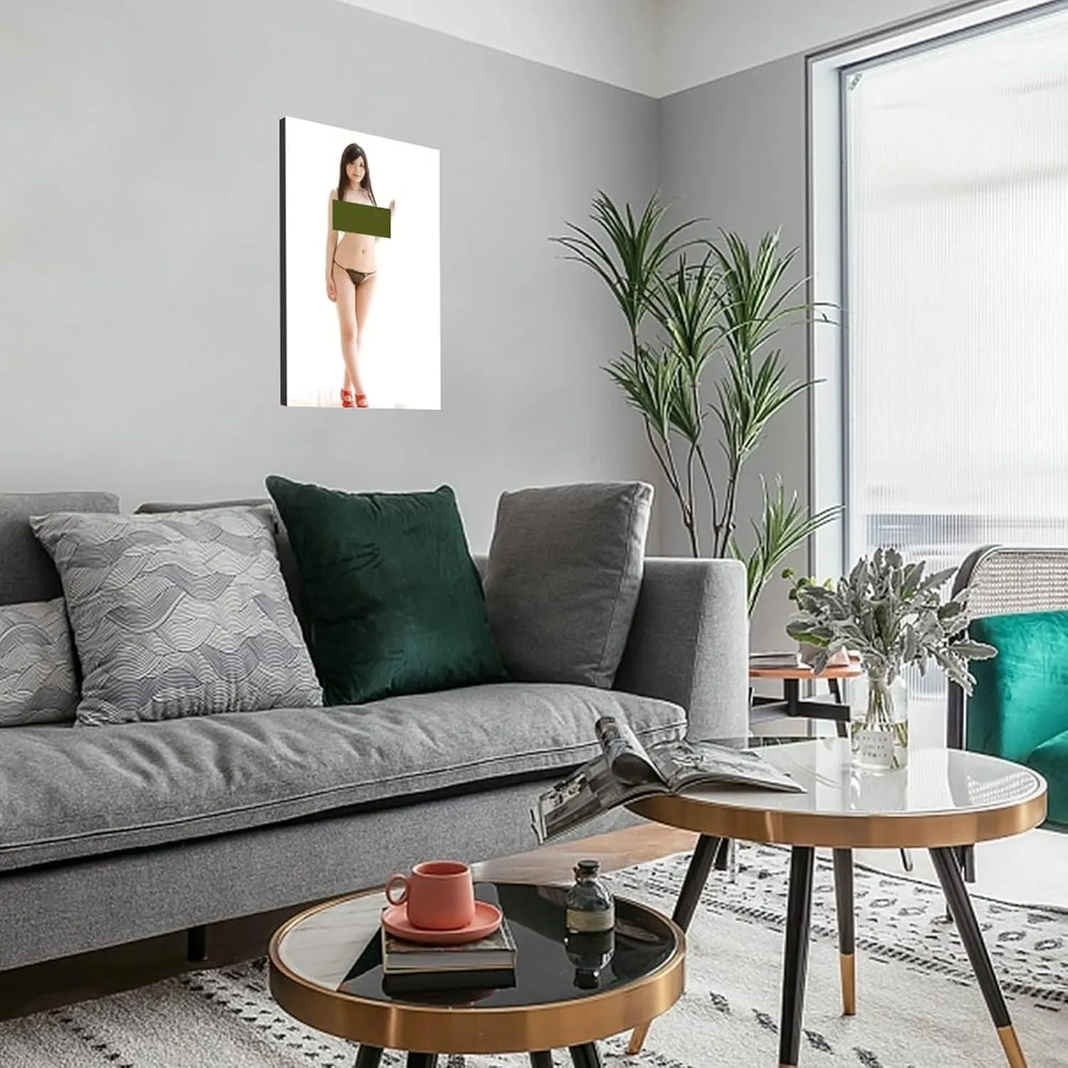 Rie Tachikawa Art Sexy Portrait Poster3Wall Poster Art Canvas Print Living Room Office Bedroom Aesthetic Poster12x18inch(30x45cm) Frame-style