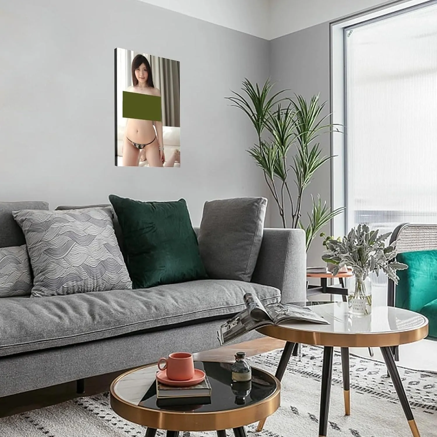 Rie Tachikawa Art Sexy Portrait Poster75Wall Poster Art Canvas Print Living Room Office Bedroom Aesthetic Poster12x18inch(30x45cm) Frame-style