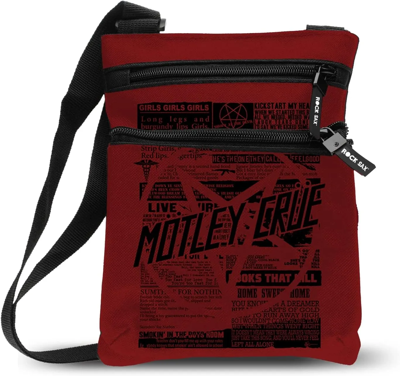 Rock Sax Motley Crue Girls Live Cross Shoulder Body Bag