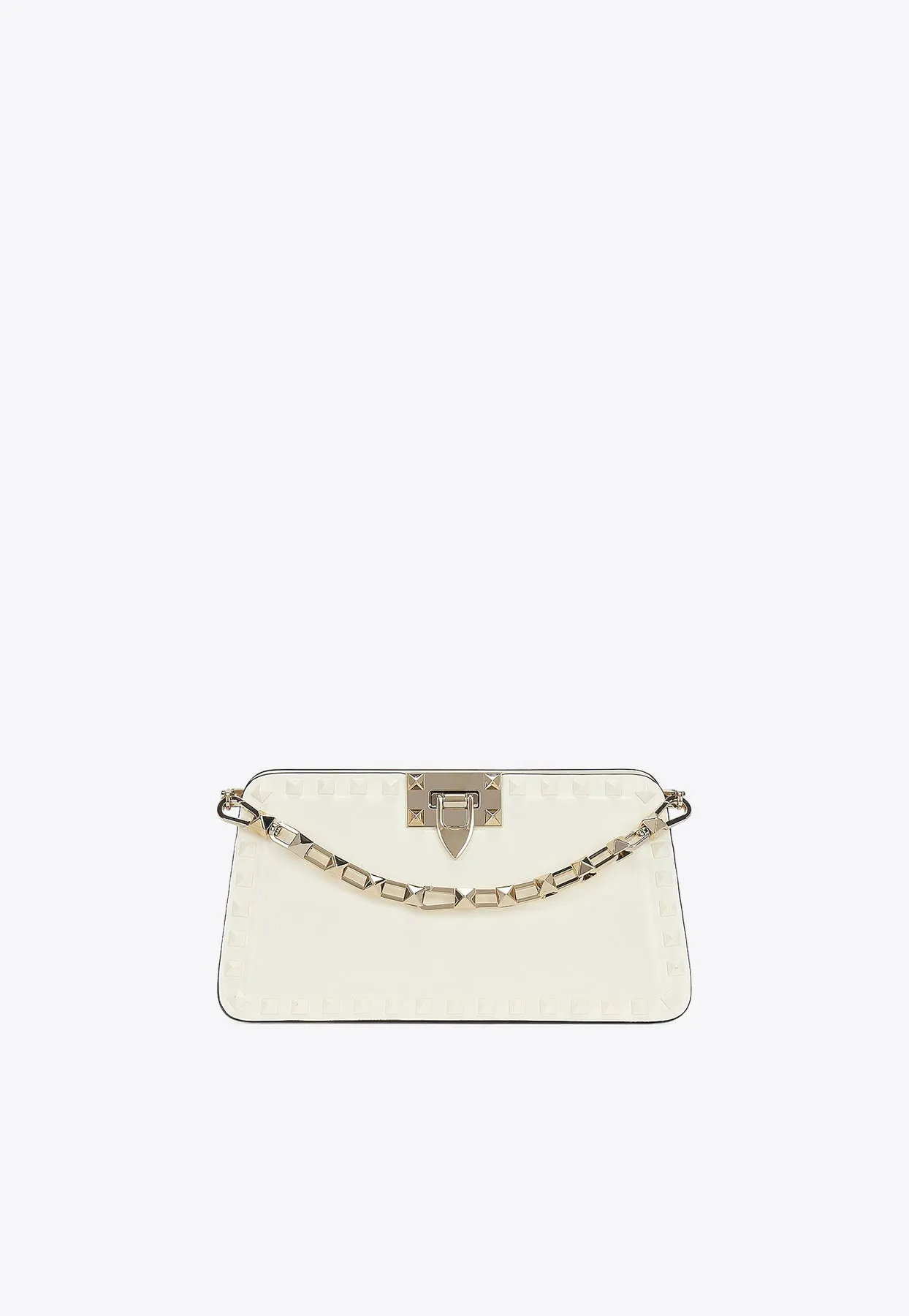 Rockstud Leather Clutch Bag