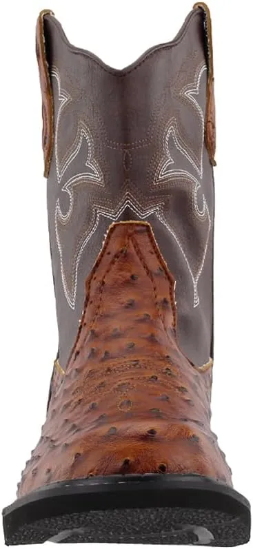 ROPER Womens Chunk Rider Embroidery Round Toe Casual Boots Ankle Low Heel 1-2" - Brown