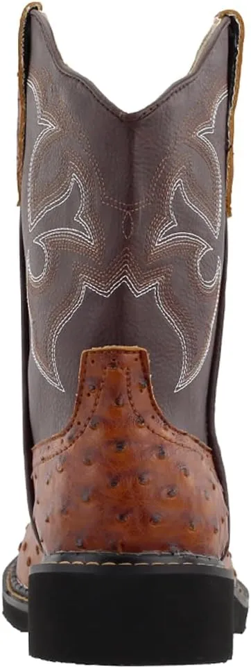 ROPER Womens Chunk Rider Embroidery Round Toe Casual Boots Ankle Low Heel 1-2" - Brown