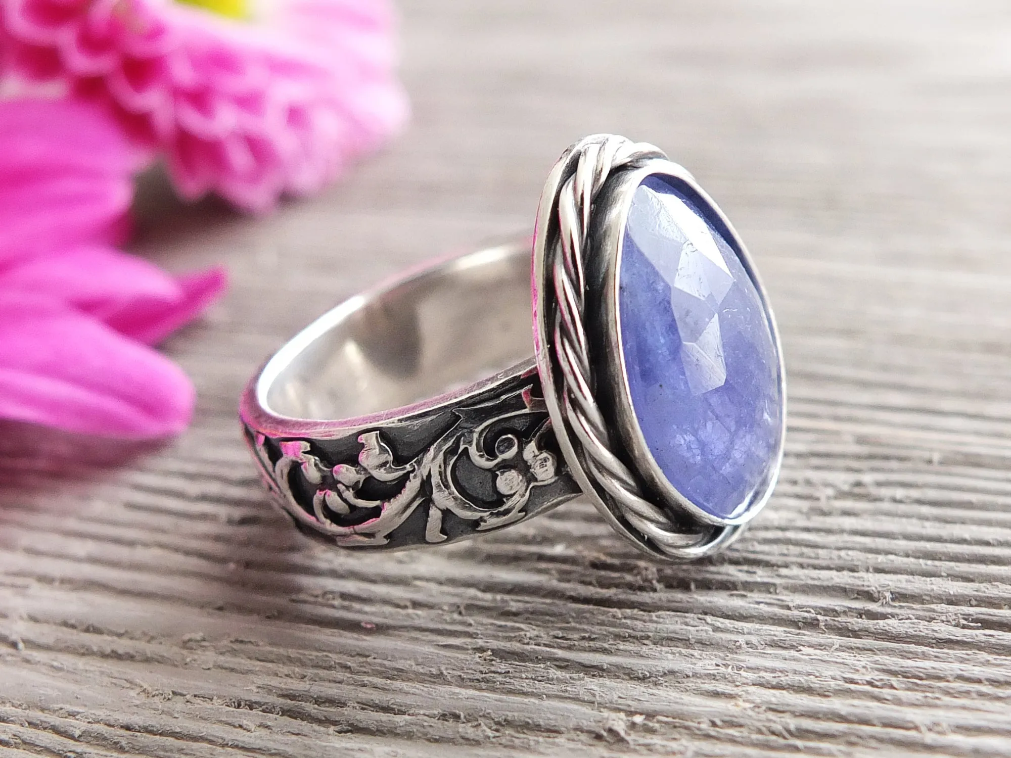 Rose Cut Tanzanite Ring or Pendant (Choose Your Size)