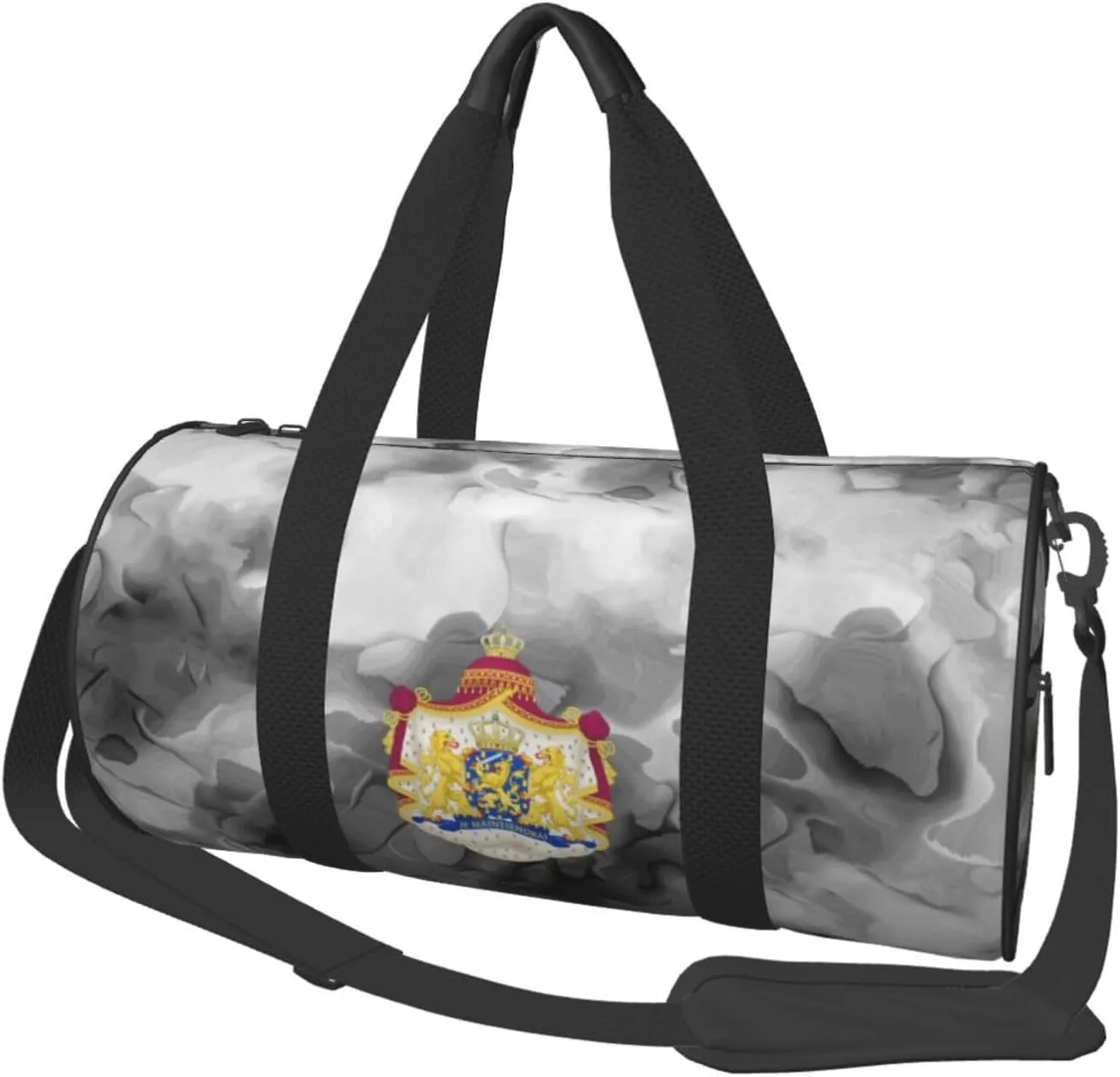 Royal Coat of arms of The Netherlands Convertible Garment Bag with Shoulder Strap, Carry on Garment Duffel Bag for Men Women - Rolling Foldable for Travel Luggage Bags (Black)