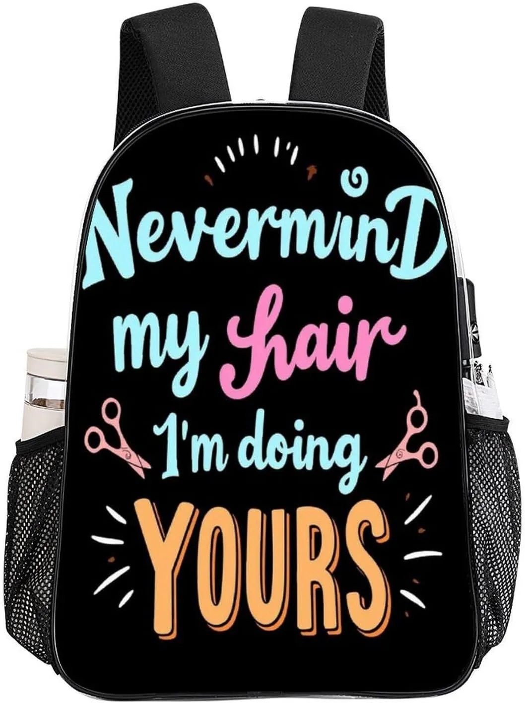 Rucksack Multipurpose Anti-Theft Big Capacity Shoulder Bag - Barber Quote Never Mind My Hair I'M Doing Yours Travel Hiking & Camping Rucksack Transparent Bag