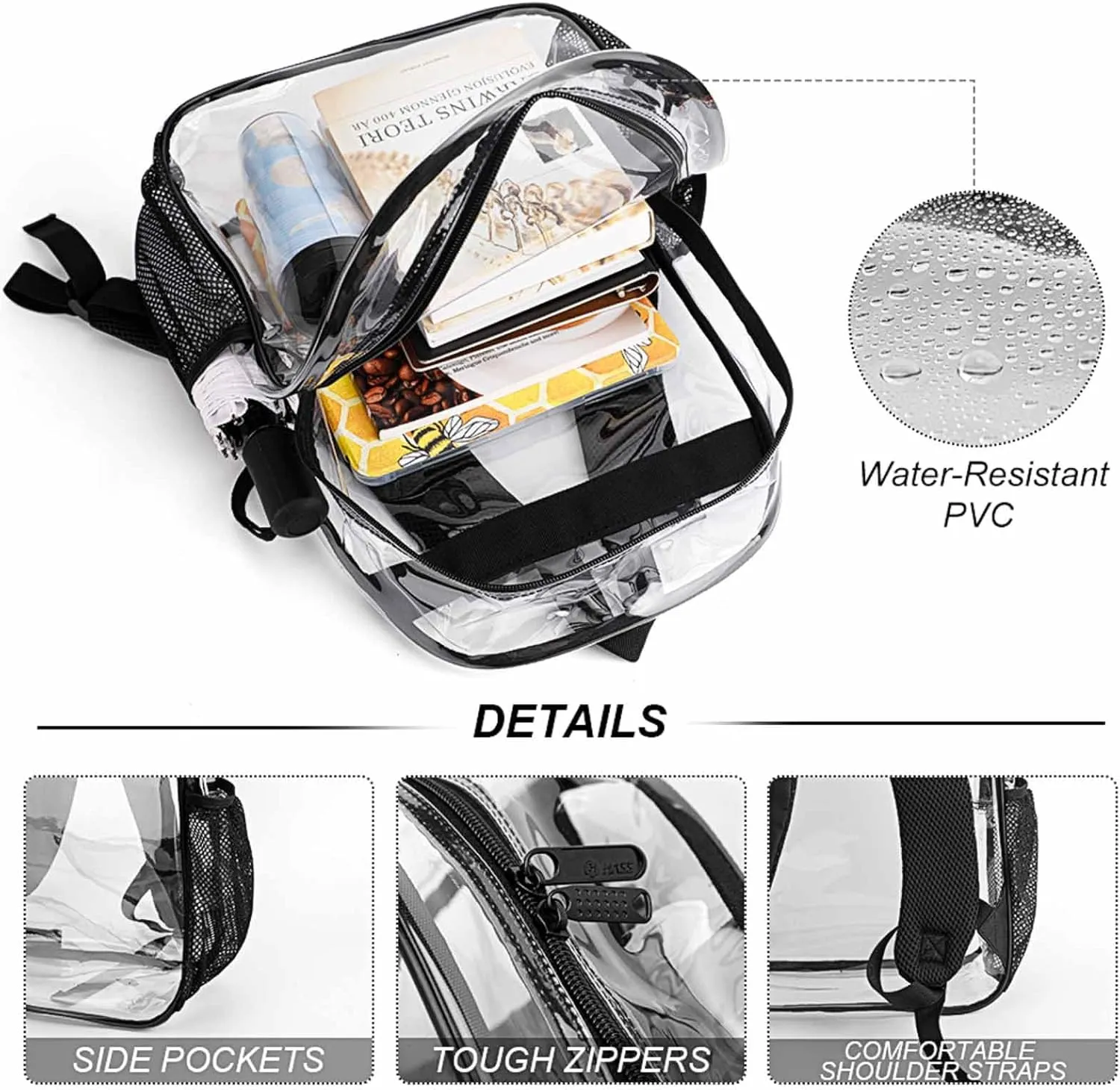 Rucksack Multipurpose Anti-Theft Big Capacity Shoulder Bag - Barber Quote Never Mind My Hair I'M Doing Yours Travel Hiking & Camping Rucksack Transparent Bag