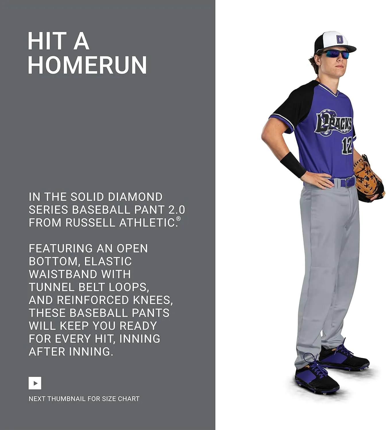 Russell Athletic Men's Solid Diamond Series Baseball Pant 2.0: Tailored Excellence, Essential Pockets, Fastpitch Ready
