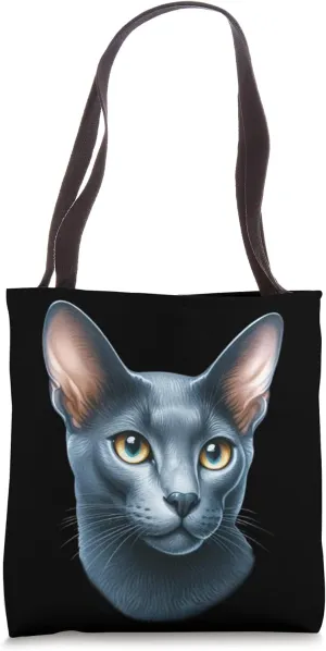 Russian Blue Cat Portrait Tote Bag
