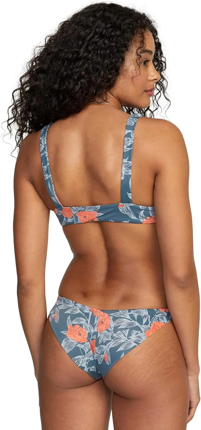 RVCA Women's Standard Tie Front Swimsuit Bikini Top