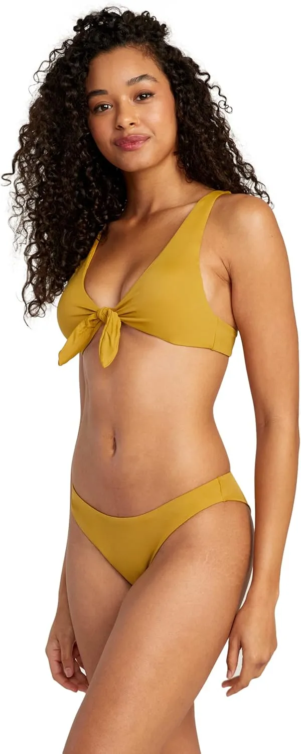 RVCA Women's Standard Tie Front Swimsuit Bikini Top