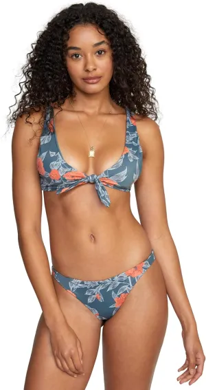 RVCA Women's Standard Tie Front Swimsuit Bikini Top
