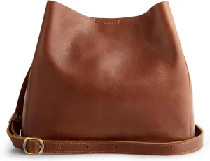 S-ZONE Full Grain Leather Crossbody Bags for Women Shoulder Bag Butterfly Bucket Purses