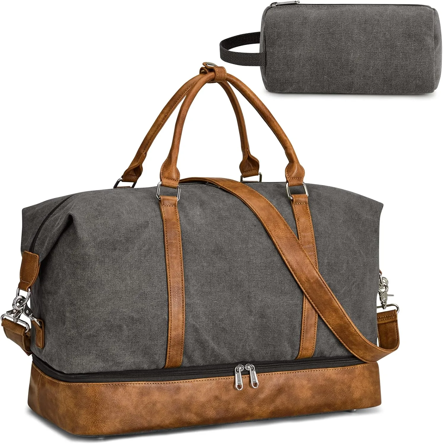 S-ZONE Weekender Bags for Women and Men Travel Duffel Bags with Shoe Compartment Overnight Carry on Duffle Tote Bag