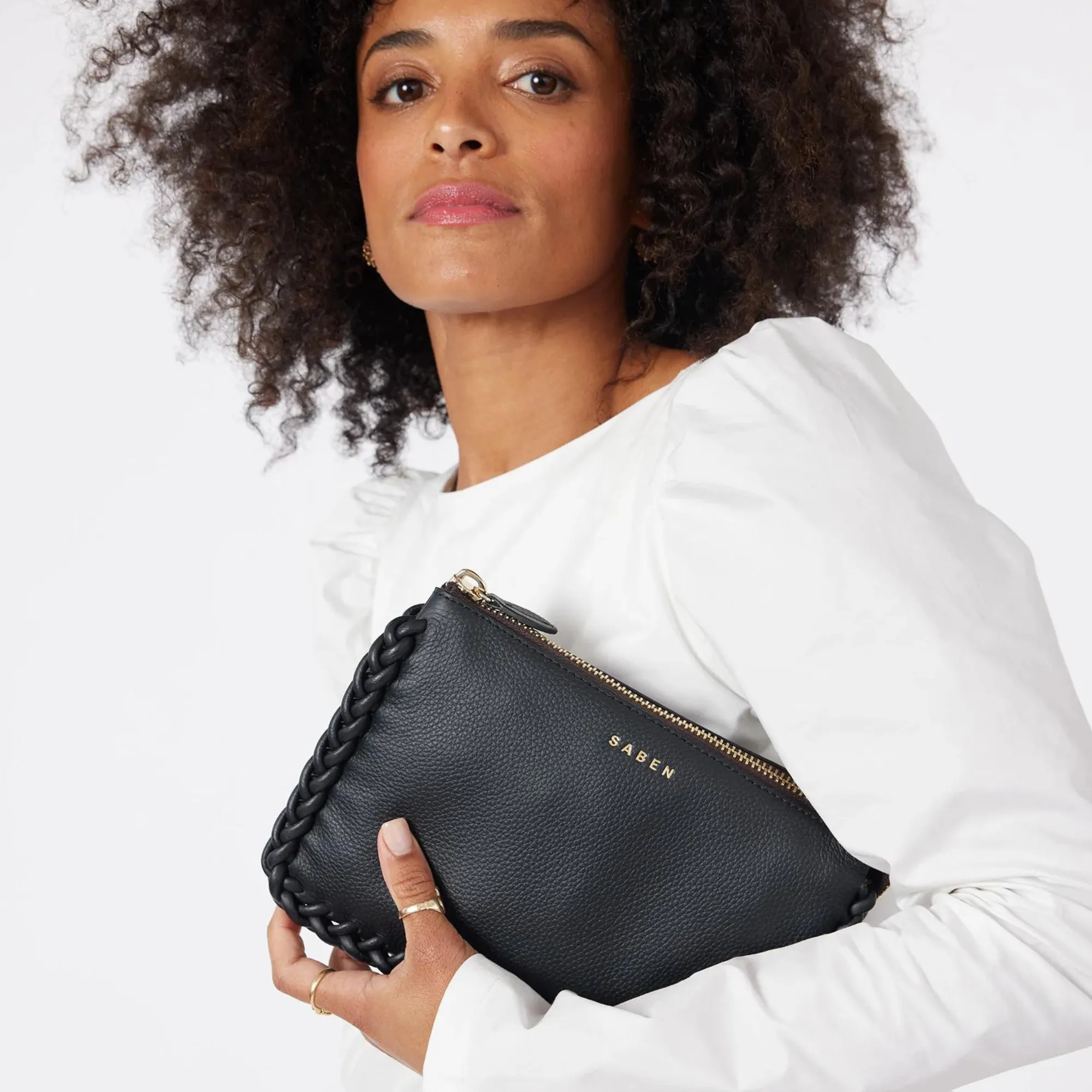 Saben - Tilly's Big Sis Crossbody - Black Plait Edge