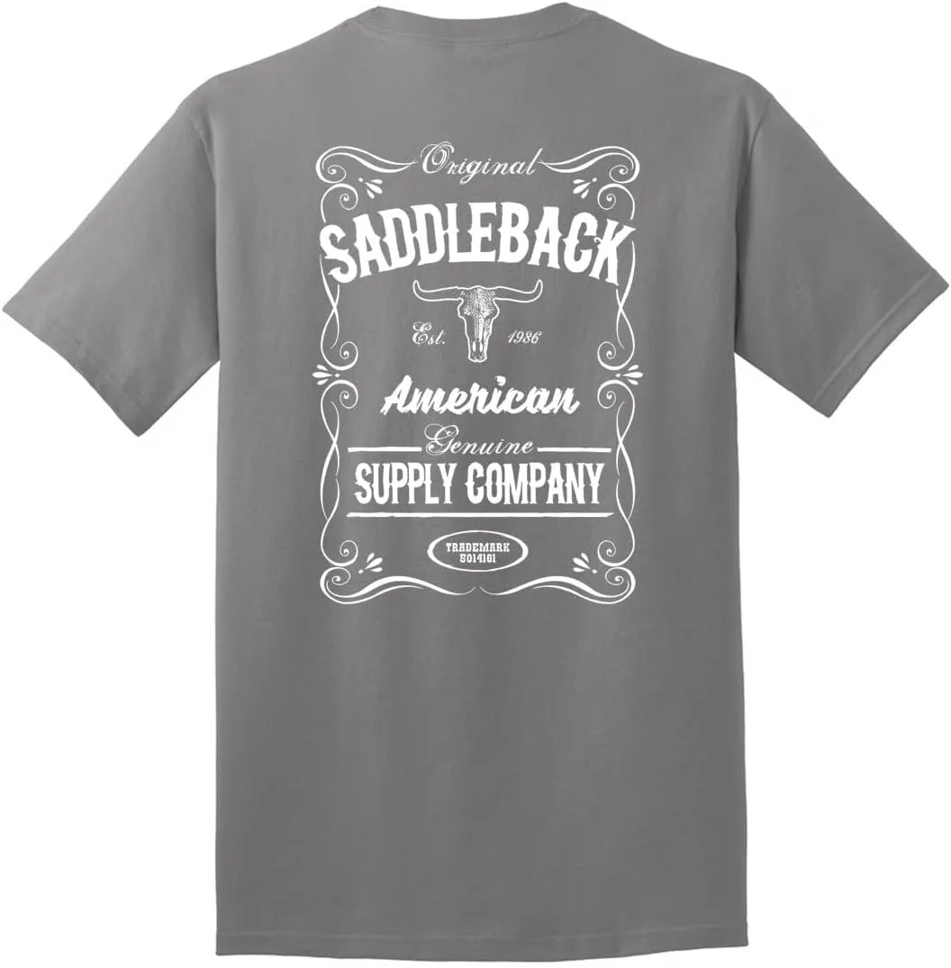 Saddleback Supply Men's Western Logo Heavyweight Tee in Regular, Big and Tall