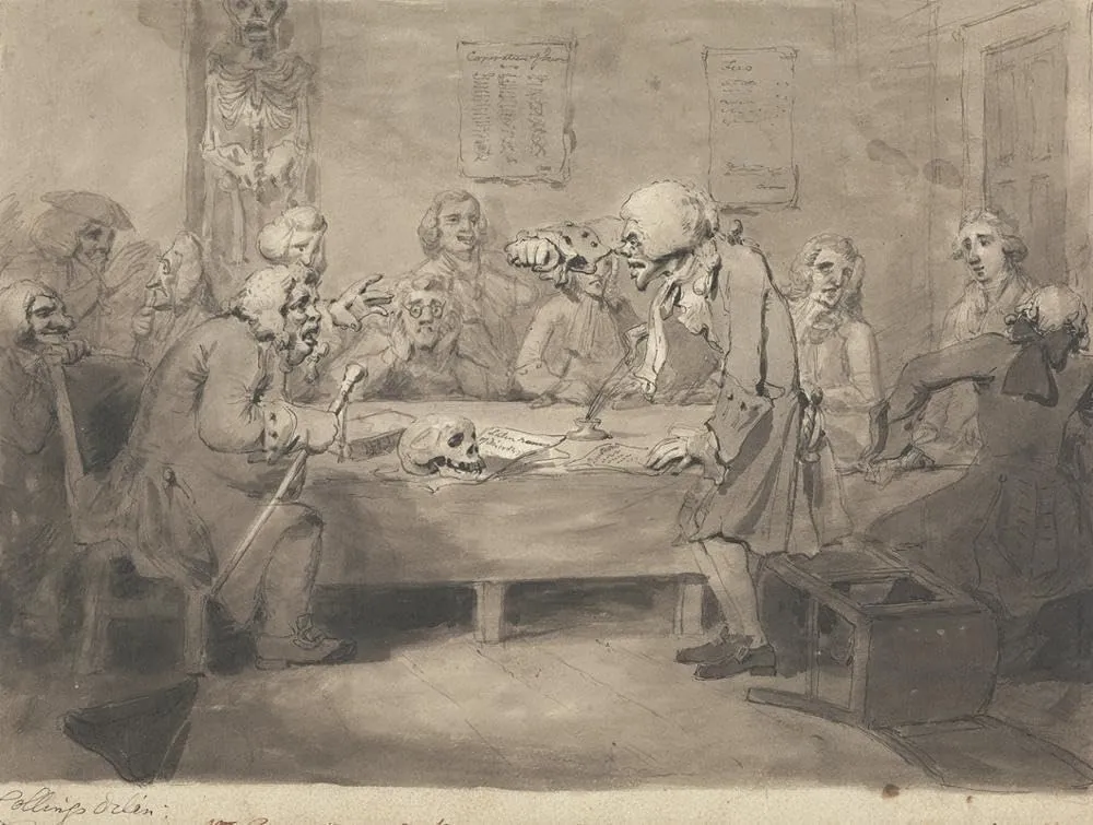 Samuel Collings 18x15 Gallery Wrapped Canvas Museum Art Print Titled: A Querulous Committee Meeting