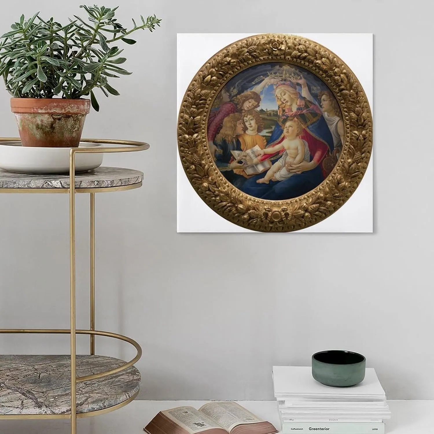 Sandro Botticelli Poster -Madonna of The Magnificat Canvas Wall Art Poster Decorative Bedroom Modern Home Print Picture Artworks Posters 20x20inch(50x50cm)
