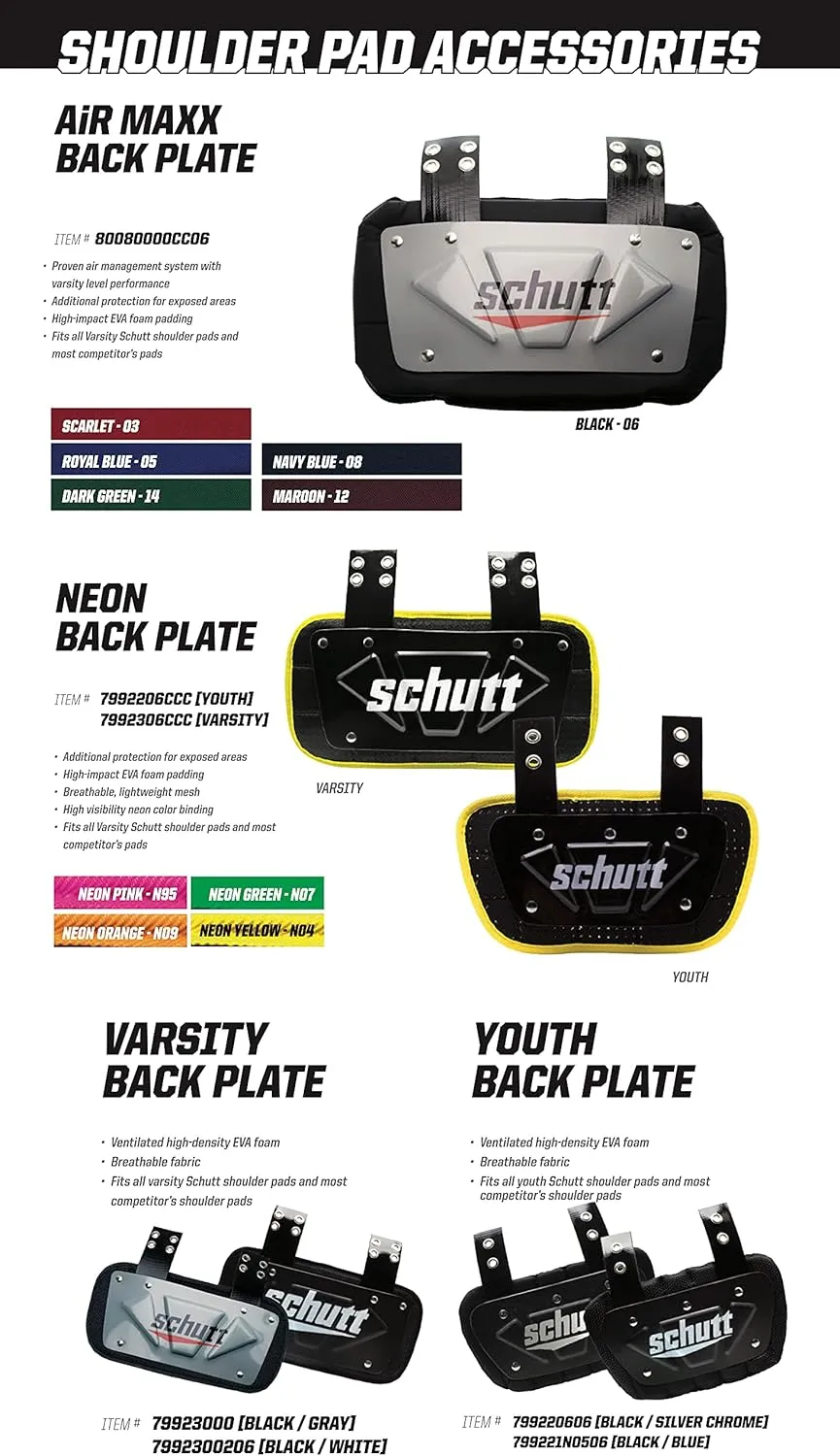 Schutt Football Back-Plate for Shoulder Pads
