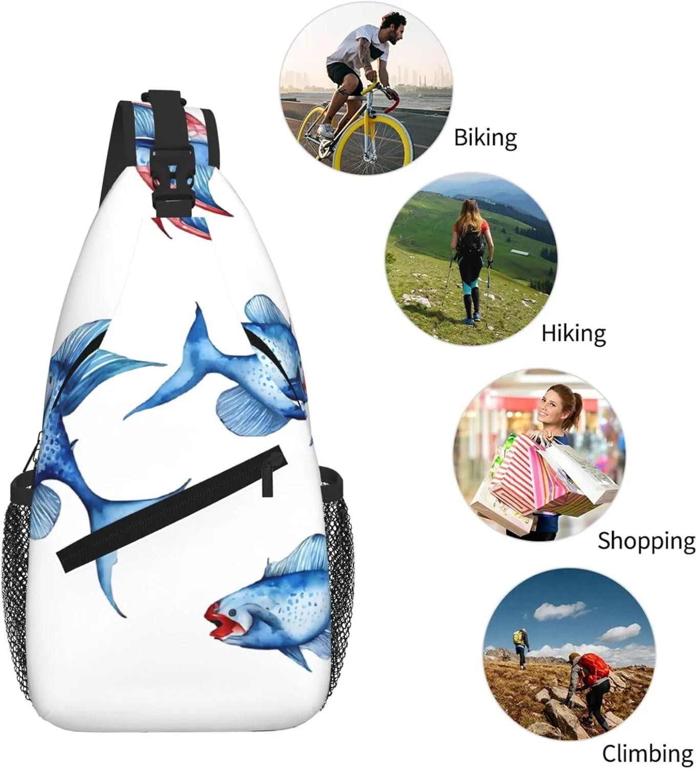 Sea Animals Stingrays Print Cross Chest Bag Diagonally For Short-Distance Travel And Daily Use