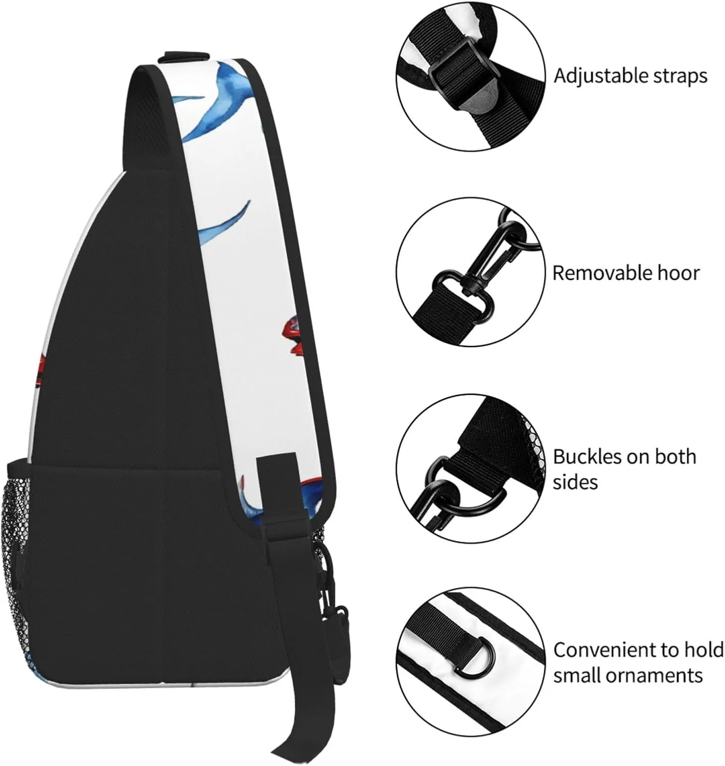 Sea Animals Stingrays Print Cross Chest Bag Diagonally For Short-Distance Travel And Daily Use