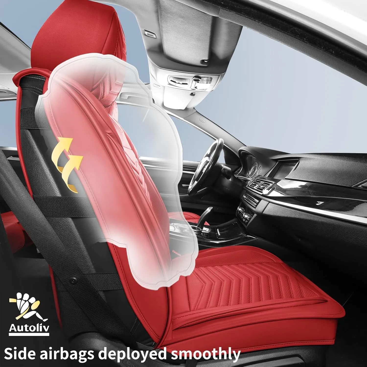 Seat Covers,Breathable Car Seat Covers Front Seats,Waterproof Car Seat Covers,Universal Anti-Slip Driver Seat Cover for Cars SUV Pick-up Truck(Style1,2 PCS Front Seat,Red)