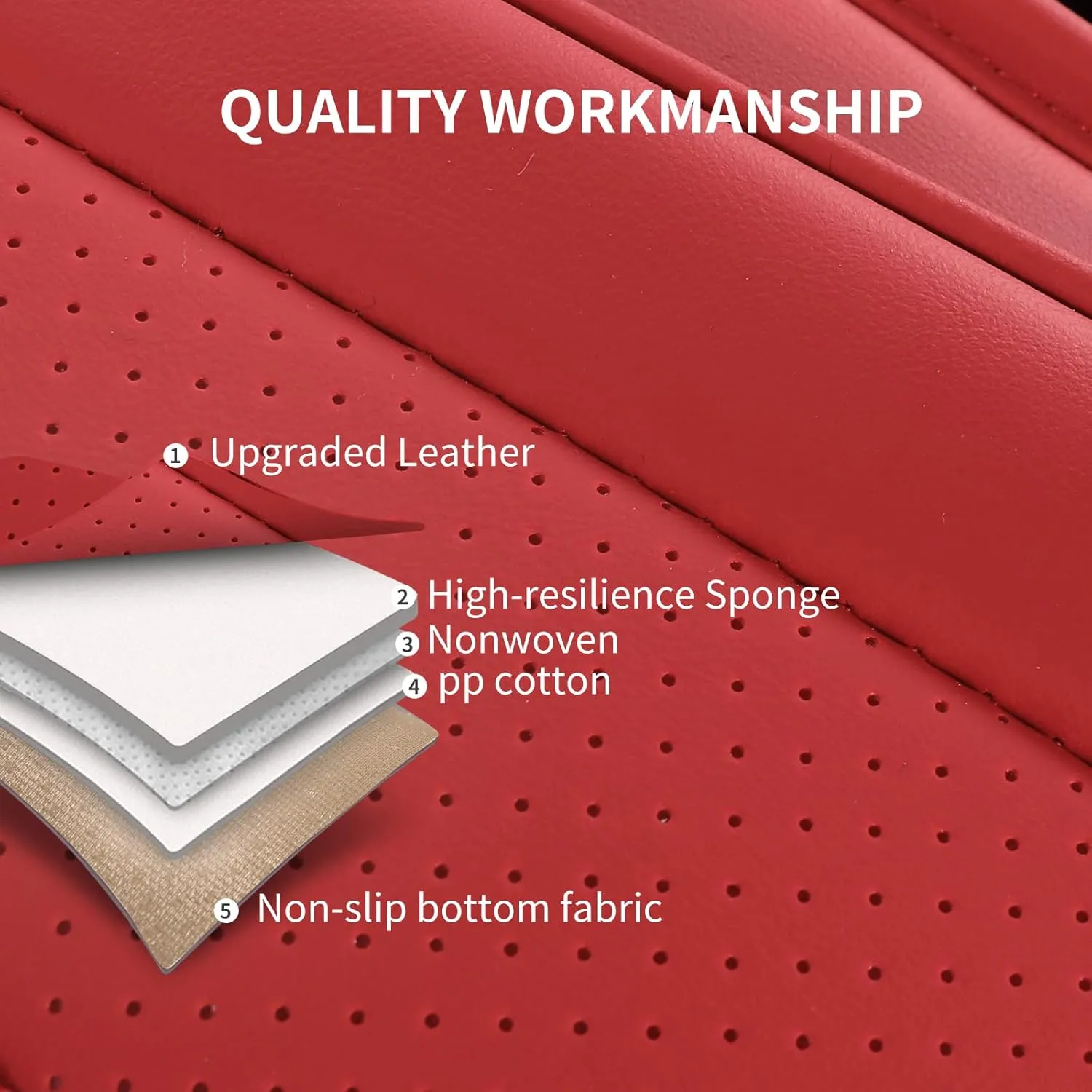 Seat Covers,Breathable Car Seat Covers Front Seats,Waterproof Car Seat Covers,Universal Anti-Slip Driver Seat Cover for Cars SUV Pick-up Truck(Style1,2 PCS Front Seat,Red)