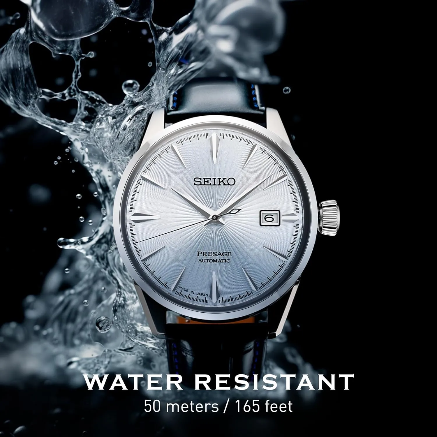 SEIKO Automatic Watch for Men - Presage Cocktail Time - Patterned with Golden Numerals and Date Calendar, 50m Water-Resistant