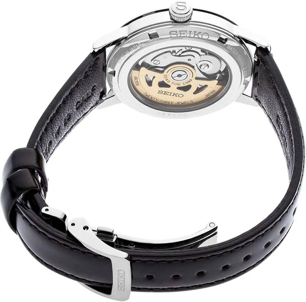 SEIKO Automatic Watch for Men - Presage Cocktail Time - Patterned with Golden Numerals and Date Calendar, 50m Water-Resistant