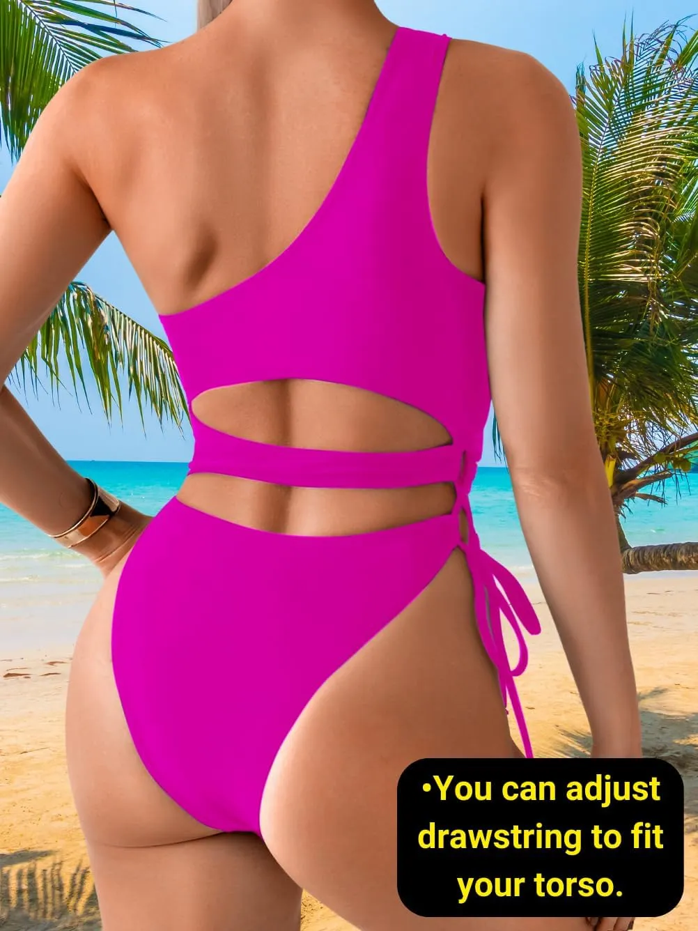 Sexy One Piece Swimsuit for Women,Cut Out Keyhole High Cut Cheeky Monokini,Pool Party Beach Wear Vacation