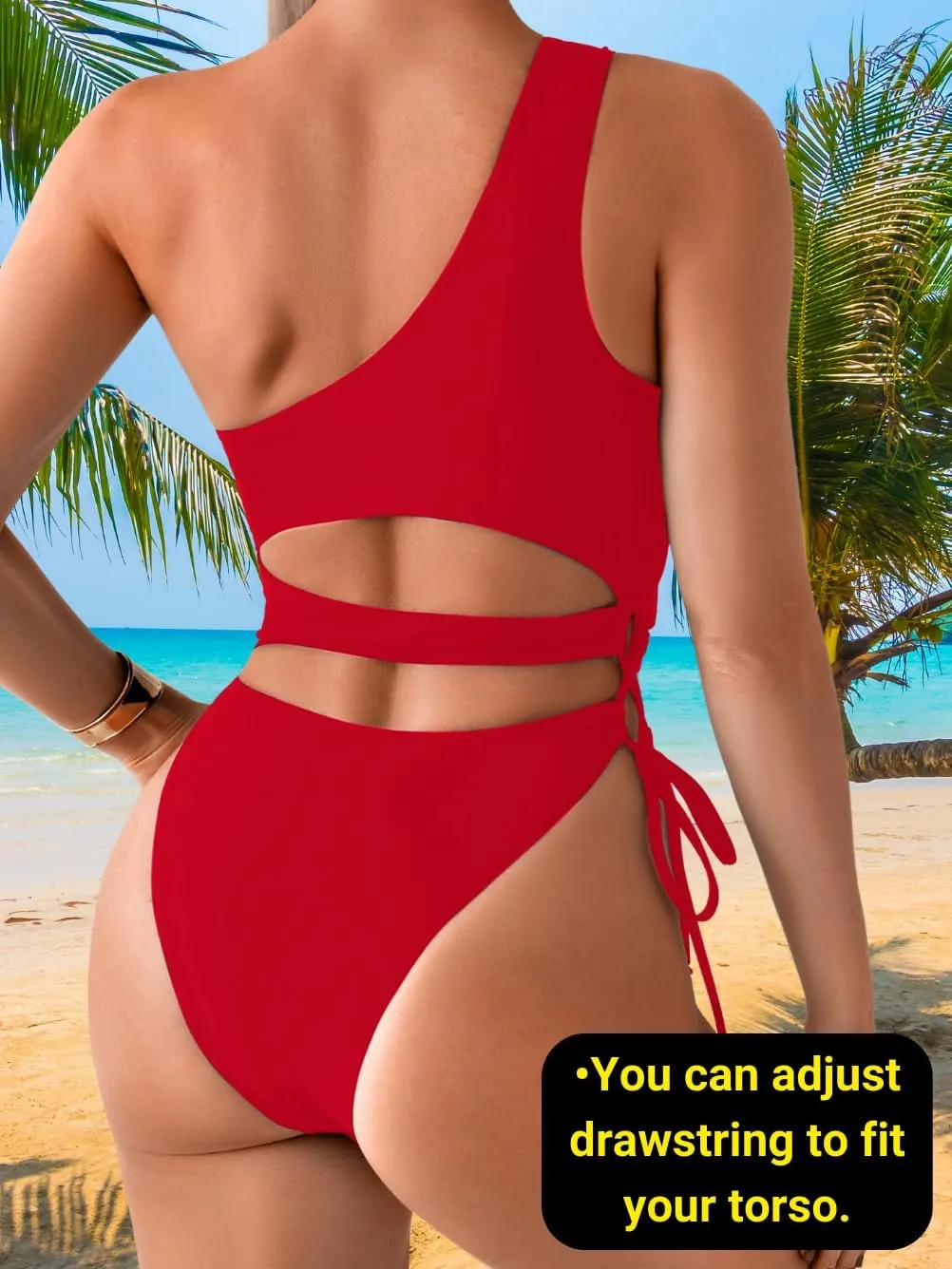 Sexy One Piece Swimsuit for Women,Cut Out Keyhole High Cut Cheeky Monokini,Pool Party Beach Wear Vacation