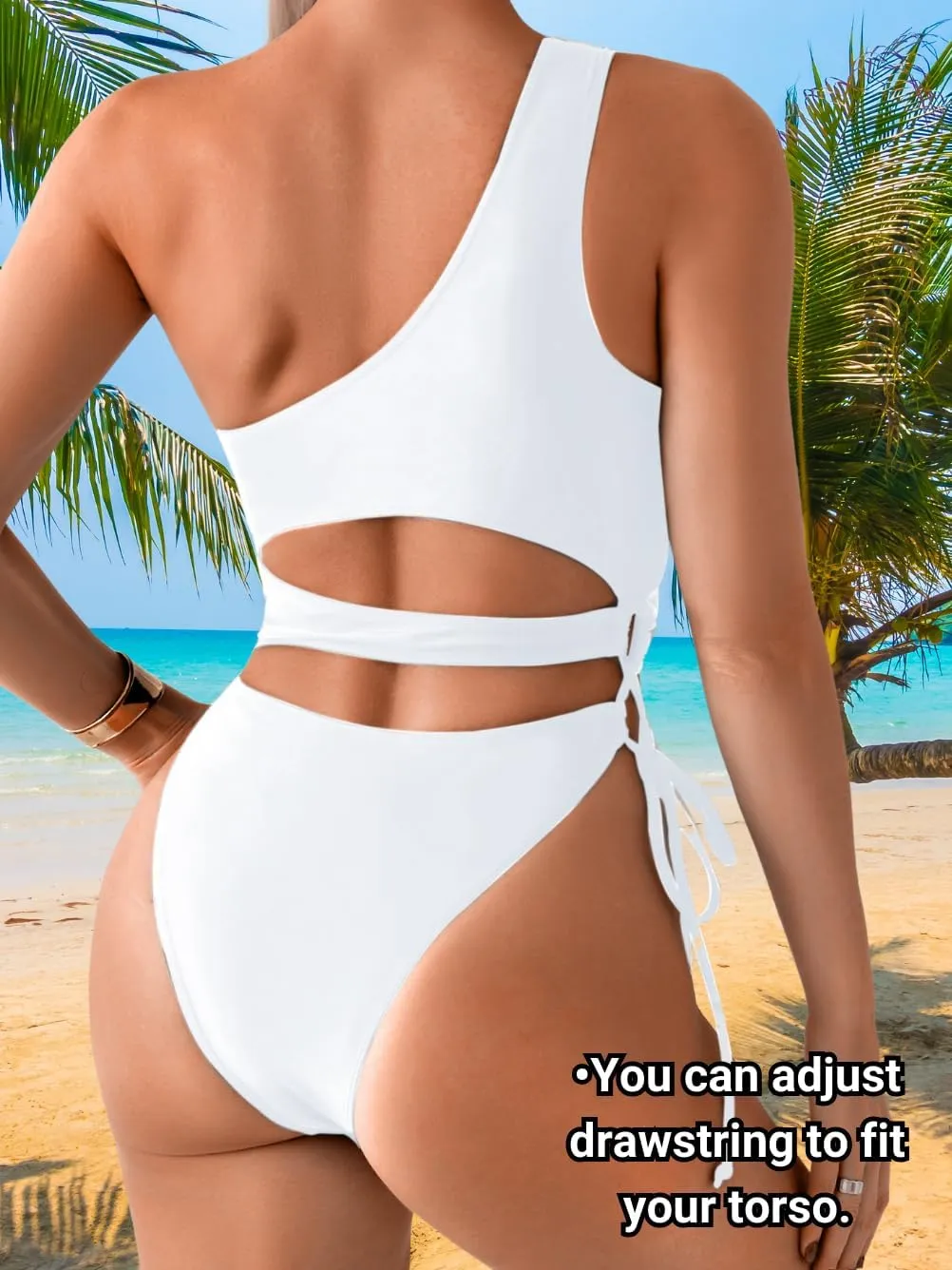Sexy One Piece Swimsuit for Women,Cut Out Keyhole High Cut Cheeky Monokini,Pool Party Beach Wear Vacation