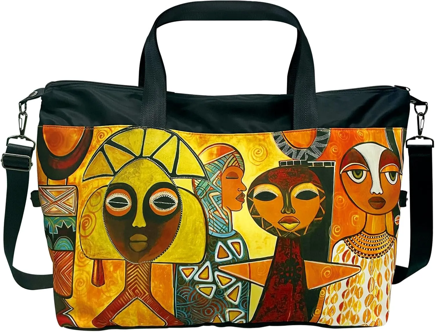 Shades of Color Gym Bag for African American Women, Duffle Bag for Sports Travel, Shoulder Strap