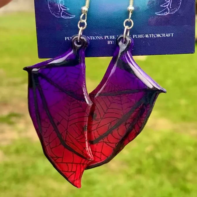 Shadowveil Bat Wing Earrings – Gothic Witchcraft Elegance