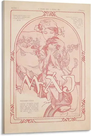 SHAMEN Máje-ByAlphonse Mucha Picture Print Canvas Poster Wall Paint Art Posters Decor Modern Home Artworks Gift Idea 24x36inch(60x90cm)
