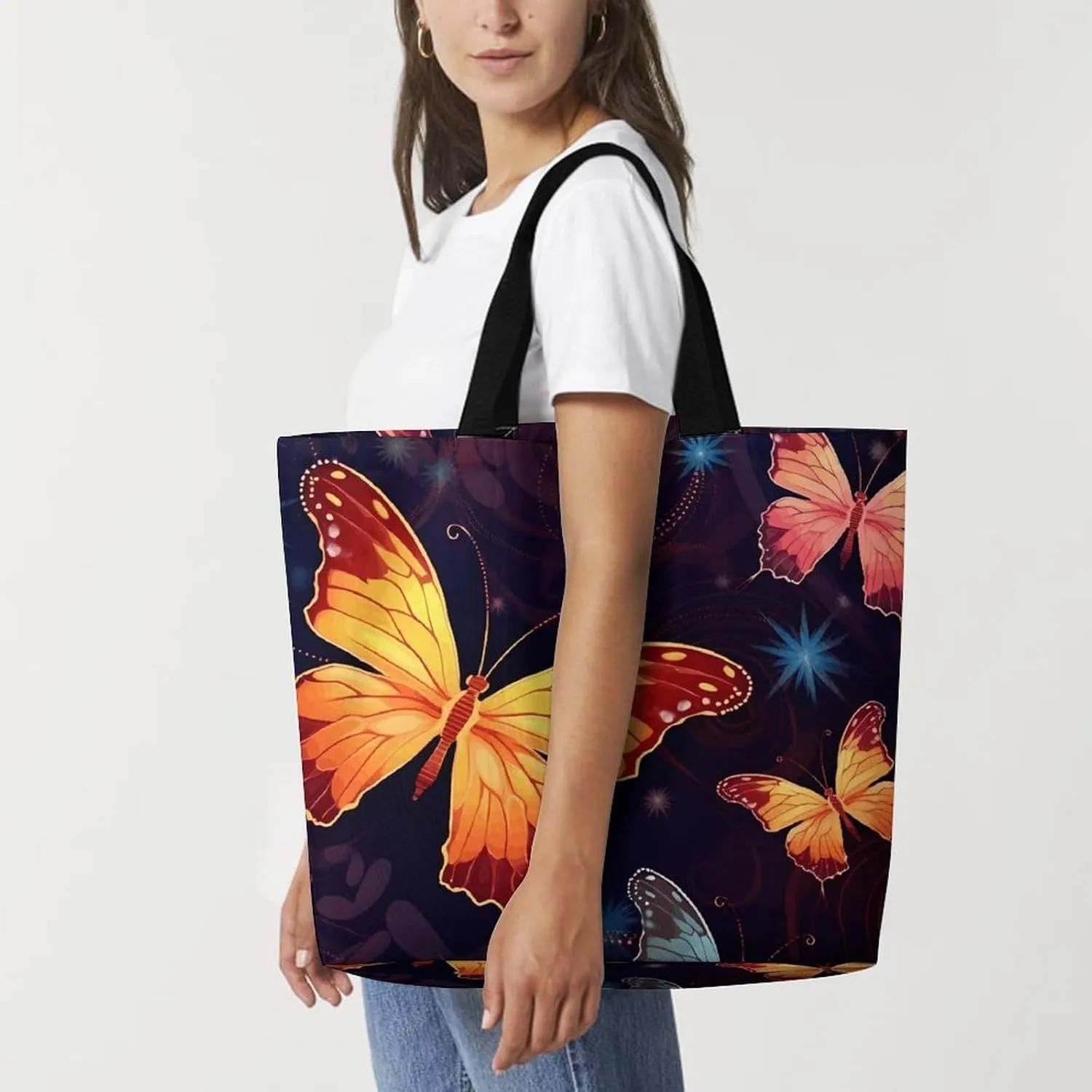 Shopping Bag for Women, Astronaut Tote Bag, Large Capacity Shoulder Bags for Groceries Travel