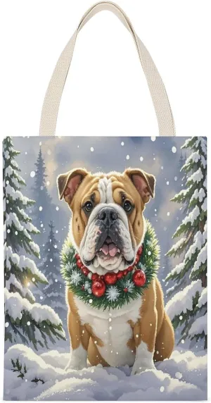 Shoulder Bag, Christmas Garland Printed Tote Bag,reusable Color Shopping Bag,fitness Tote Bag,adult Tote Bag