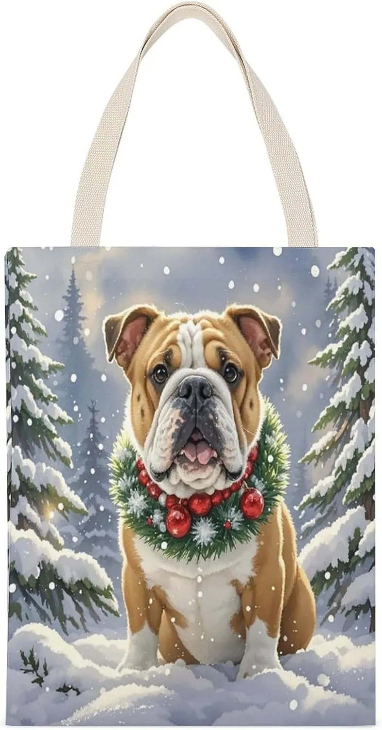 Shoulder Bag, Christmas Garland Printed Tote Bag,reusable Color Shopping Bag,fitness Tote Bag,adult Tote Bag