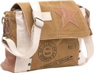 Shy Shy Leather Star Shoulder Bag, Adjustable Handle, Canvas Crossbody Bag