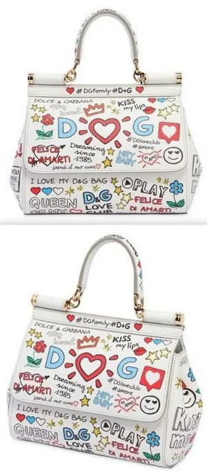 Sicily Graffiti Leather Bag