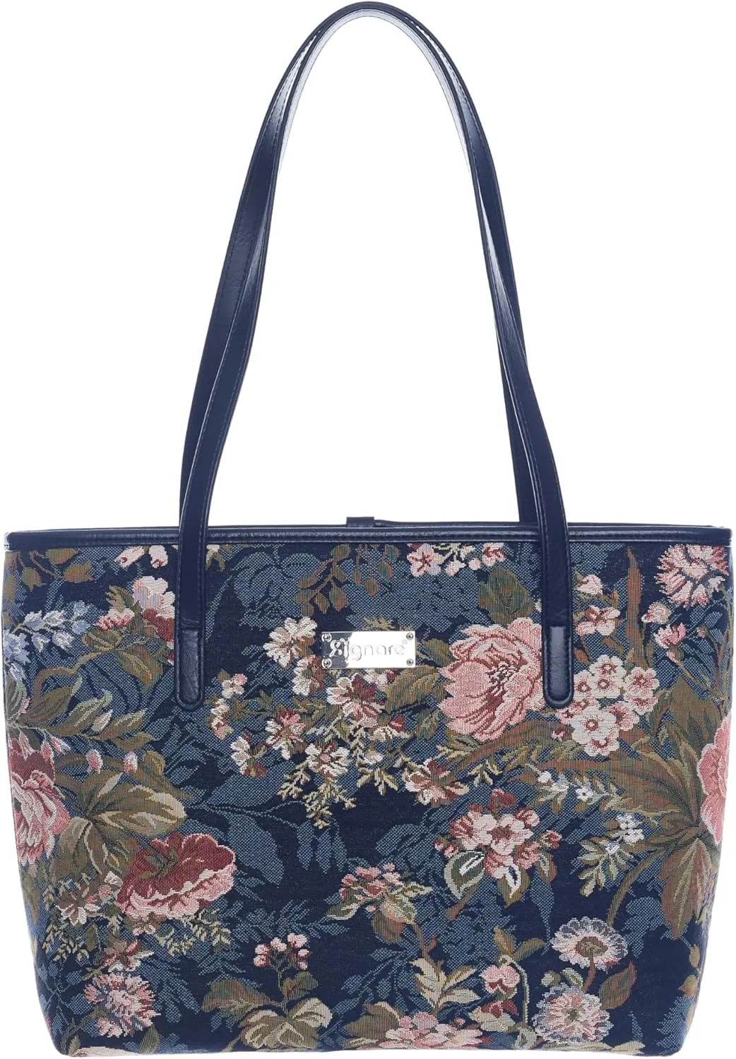 Signare Tapestry Shoulder Bag for Woman Travel or Work Tote Bags for Women In Peony Flower Design |COLL-PEO