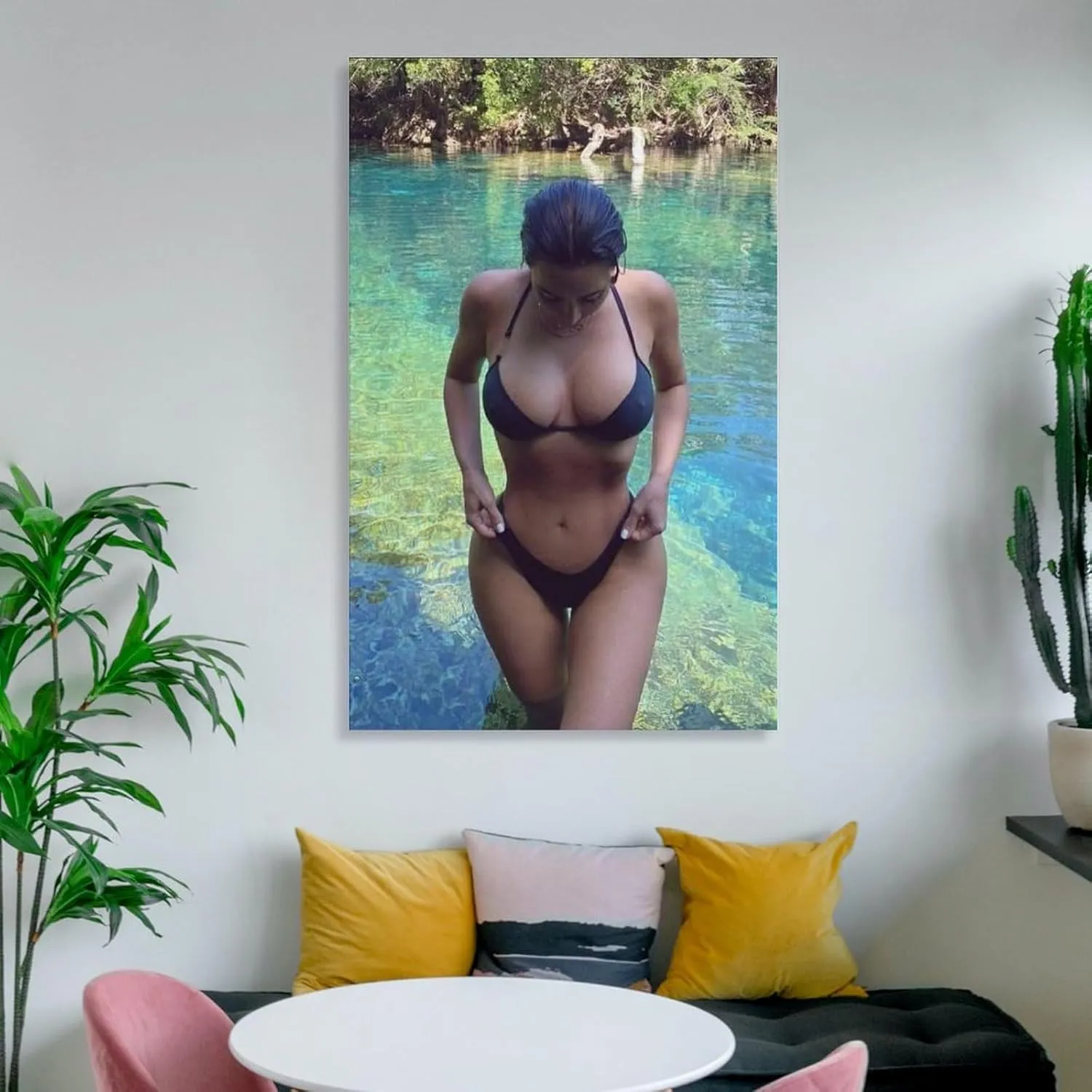 silanod Kim Kardashian Sexy Poster Canvas Wall Art For Room Aesthetic And Decor Poster For Bedroom Living Room Bathroom Kitchen Office Decor 16x24inch(40x60cm) Unframe-style