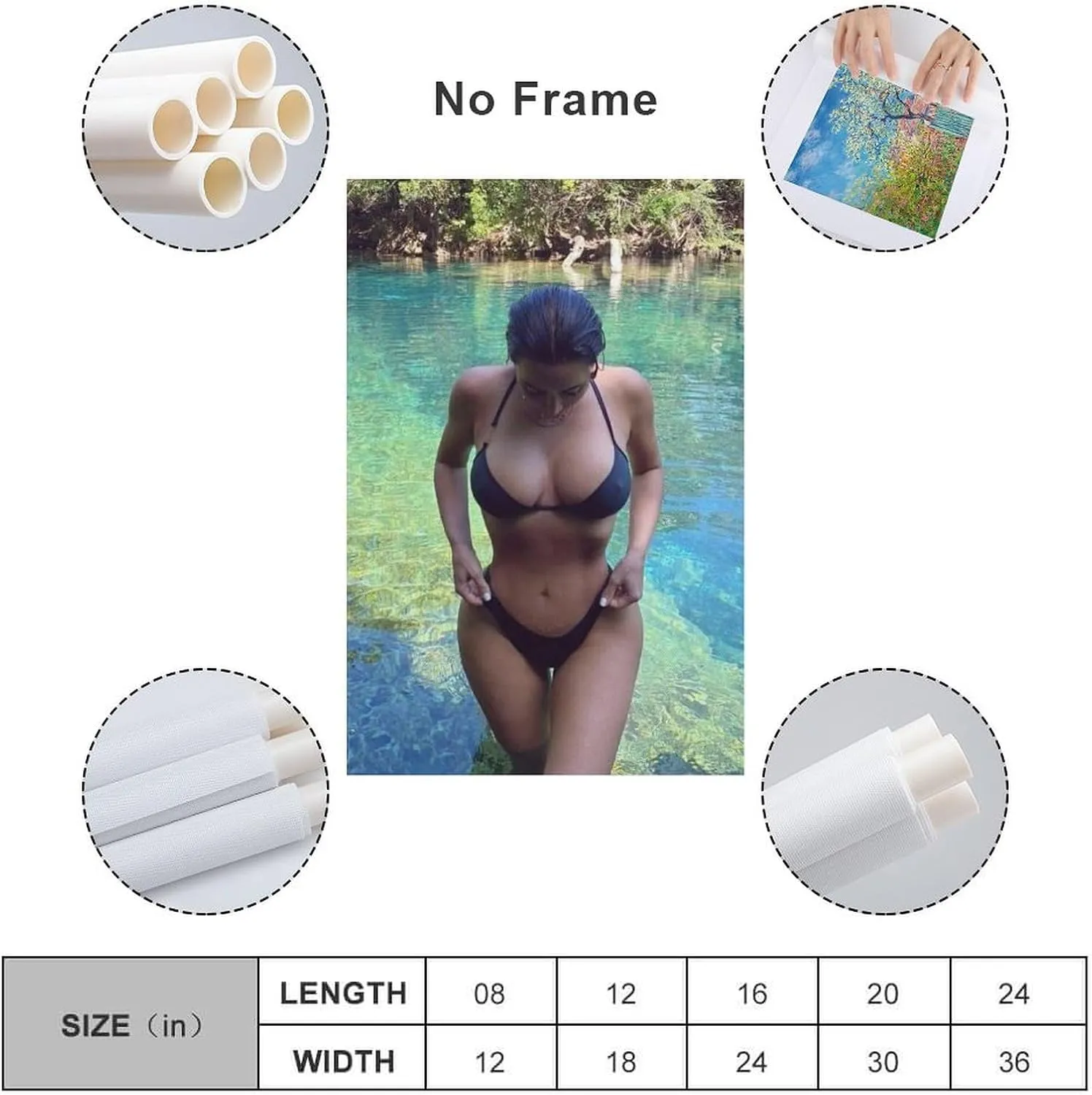 silanod Kim Kardashian Sexy Poster Canvas Wall Art For Room Aesthetic And Decor Poster For Bedroom Living Room Bathroom Kitchen Office Decor 16x24inch(40x60cm) Unframe-style