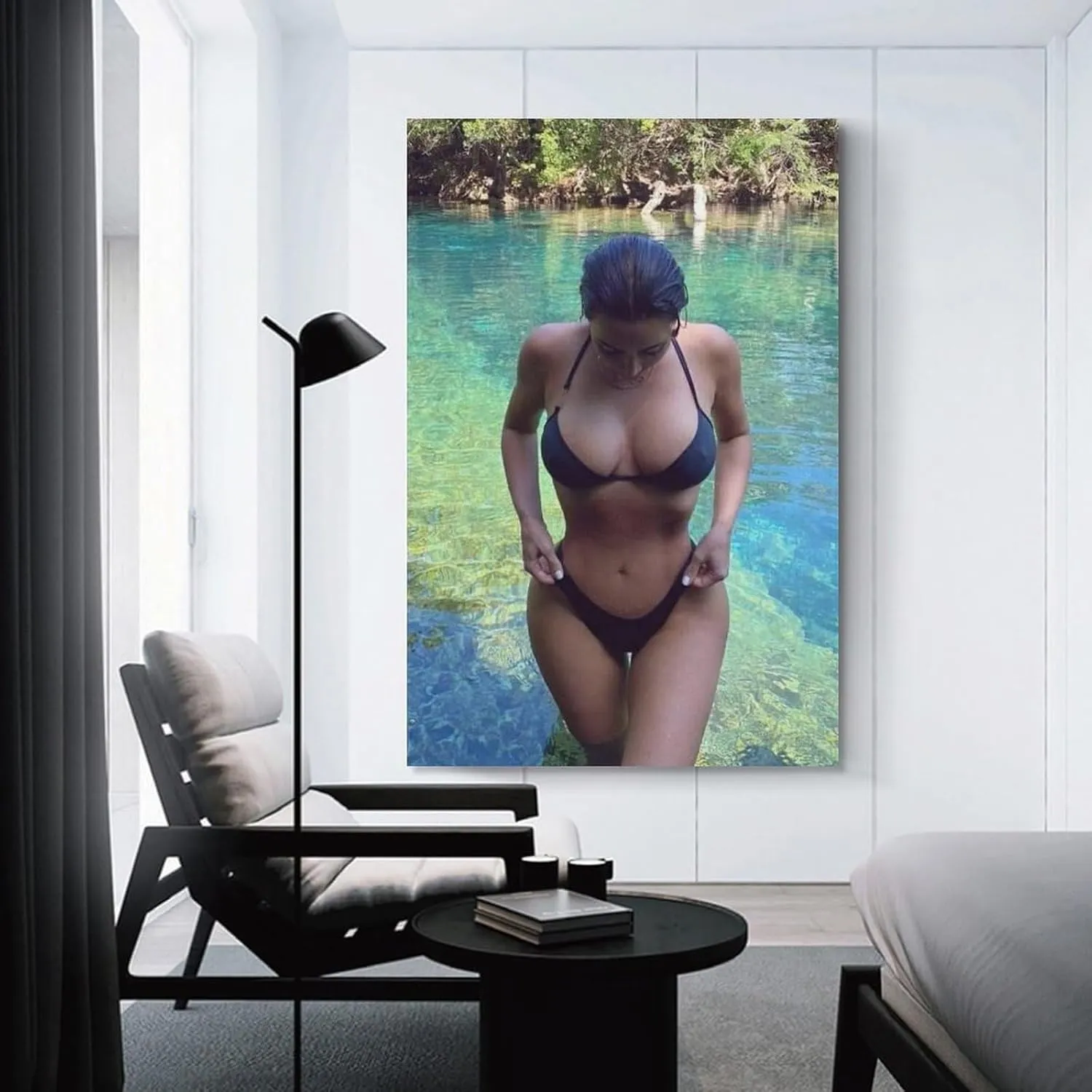 silanod Kim Kardashian Sexy Poster Canvas Wall Art For Room Aesthetic And Decor Poster For Bedroom Living Room Bathroom Kitchen Office Decor 16x24inch(40x60cm) Unframe-style