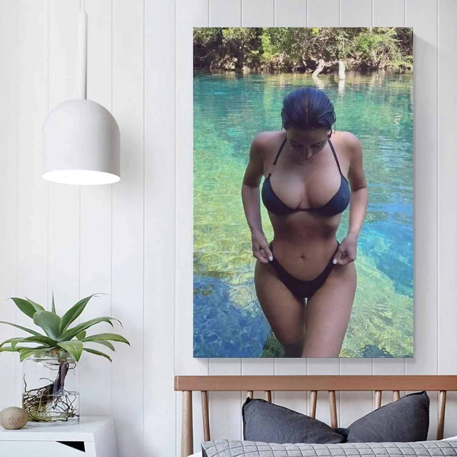 silanod Kim Kardashian Sexy Poster Canvas Wall Art For Room Aesthetic And Decor Poster For Bedroom Living Room Bathroom Kitchen Office Decor 16x24inch(40x60cm) Unframe-style
