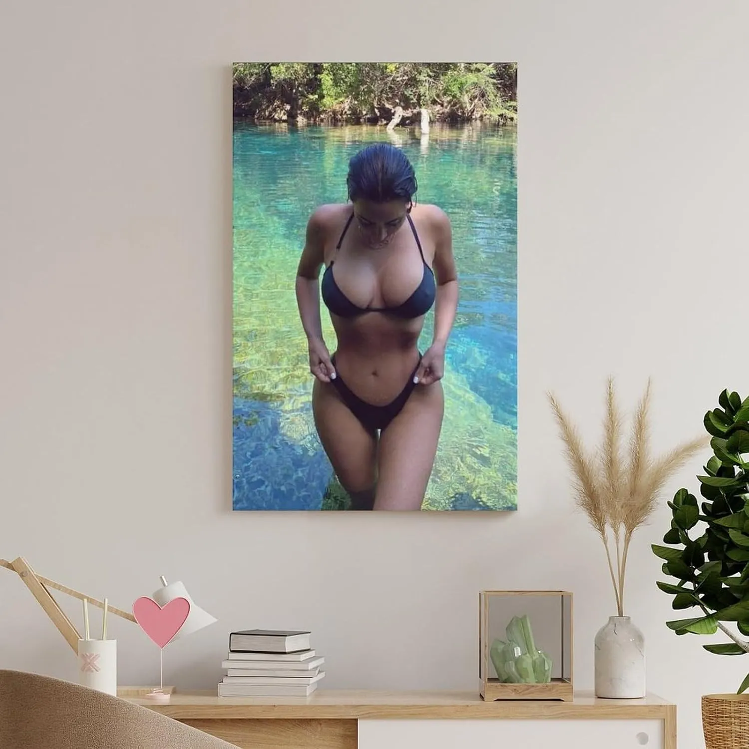 silanod Kim Kardashian Sexy Poster Canvas Wall Art For Room Aesthetic And Decor Poster For Bedroom Living Room Bathroom Kitchen Office Decor 16x24inch(40x60cm) Unframe-style