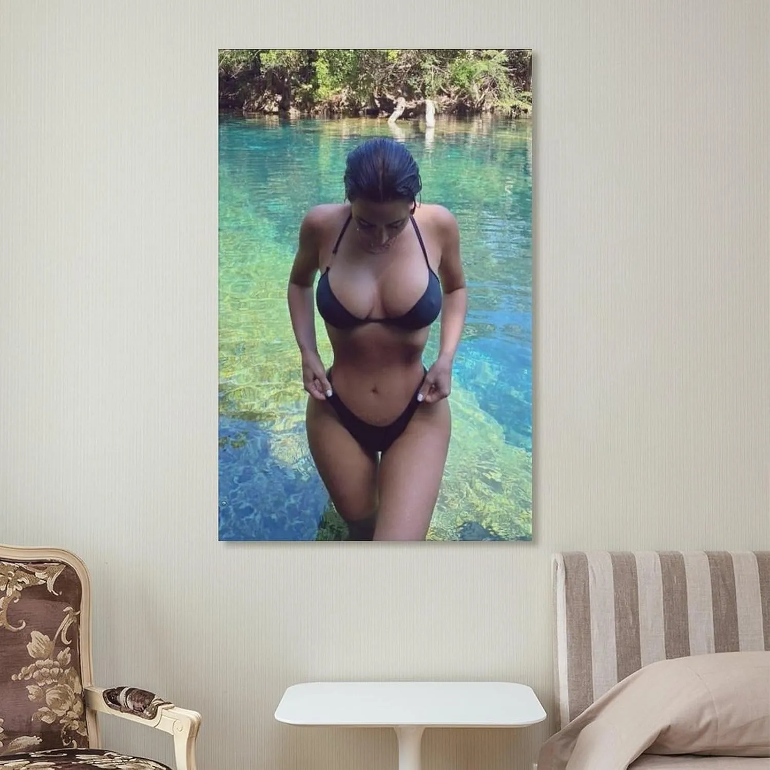 silanod Kim Kardashian Sexy Poster Canvas Wall Art For Room Aesthetic And Decor Poster For Bedroom Living Room Bathroom Kitchen Office Decor 16x24inch(40x60cm) Unframe-style