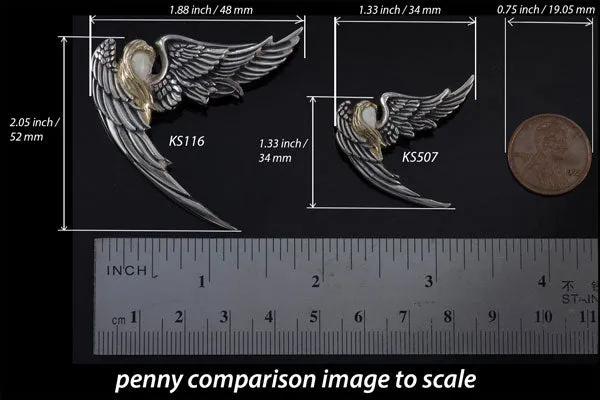 Silver Angel Wing Pendant - KS 507